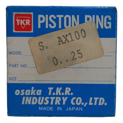 Aros De Pistón Suzuki Ax 100 Ts 100 Med. 0.25  Tkr  Japón 0