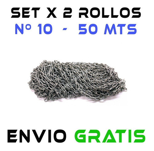 Cadena Nudo H Galvanizado  Nº10 - 2 Rollos X25 Mt - Fdn 1