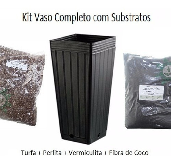 Kit Vaso Substratos Perlita Vermiculita Coco Cultivo Indoor 0