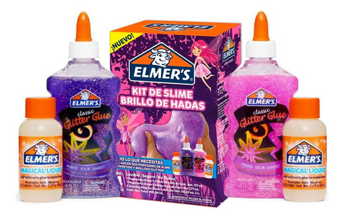 Kit Elmer De Slime Brillo De Hadas 4 Piezas 1