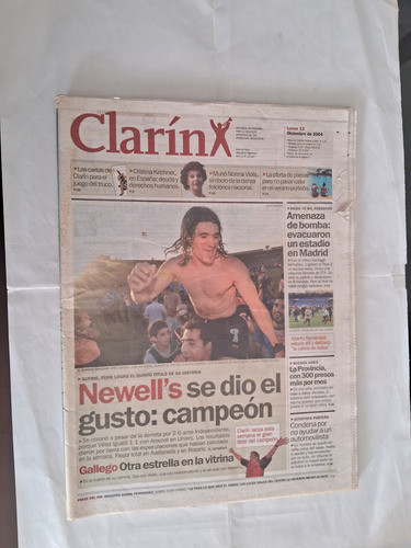 Clarín. Newell's Campeón Apertura 2004 1