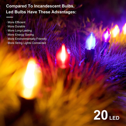 C9 Luces De Camino De Navidad Para Exteriores, 24.2 Pies, 20 1