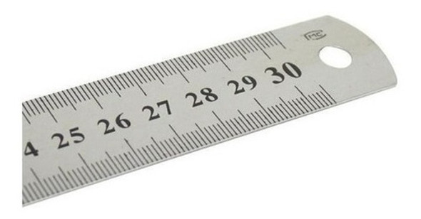 Regla Metal 30 Cm  Acero Inoxidable 1