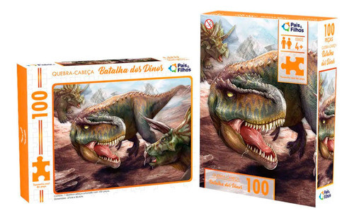 Puzzle Batalla De Dinos 100 Piezas - Vamos A Jugar 0