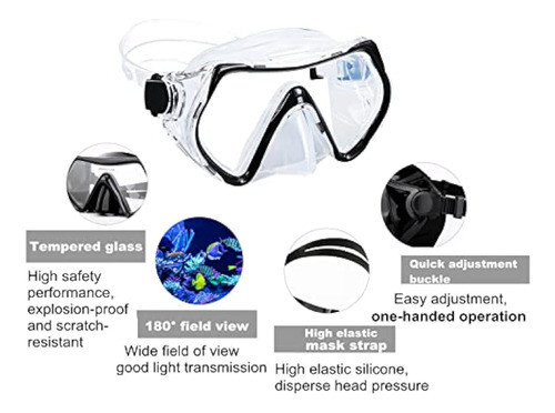 Aqua A Dive Sports Equipo De Esnórquel, Máscara De 1