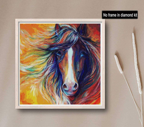 Kit De Pintura Con Diamantes 5d Caballo De Colores 1