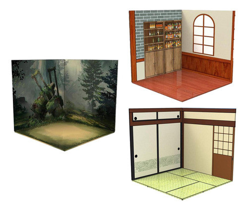 3pcs 1:12 Escala Figuras De Ação Pano De Fundo Interior 1