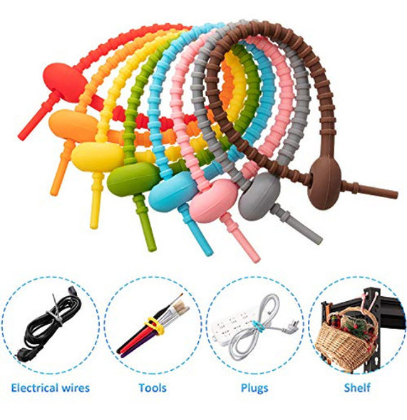 20 Piezas De Abrazaderas De Silicona De Colores Para Bolsas, 1