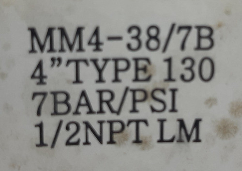Manómetro Fima 0 - 7 Bar 100mm Rosca 1/2 Npt Gas Agua Aire 1