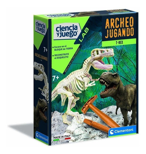 Archeo Jugando Kit De Excavacion T-rex Brilla Clementoni 0