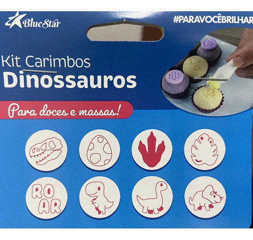 Kit Carimbos Dinossauro Blue Star Rosa 1