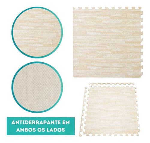 Tatame Em Eva Modelo Piso De Madeira Claro 62 X 62 Cm 4 Unid 1