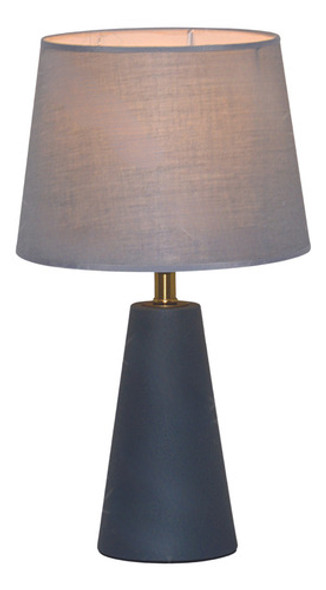 Luminária De Mesa Abajur De Metal Com Cúpula Cinza 43cm 0
