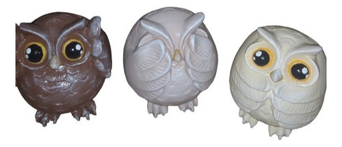 Lechuzas En Yeso 9 Cm Trio 0