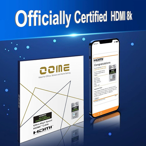 Cable Hdmi 2.1 Premium 8k 4k 120hz Hdr10 Earc 48 Gb/s 1,8 Mt 1