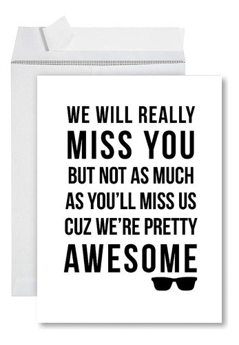 Andaz Press Funny Jumbo Retirement Card Con Sobre 8.5 X 11 P 0