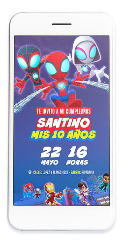 Invitacion Digital Spidey Spiderman Disney Tarjeta  Whatsapp 0