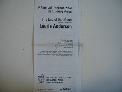 Laurie Anderson Programa Original Show Argentina 2005 0