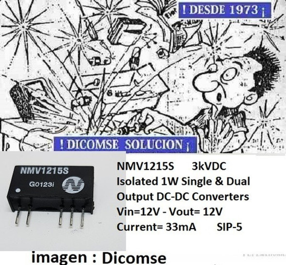 Nmv1215 Nmv1215 Dc-dc 12v In 2-out 15v/-15v 0.033a/-1w 0