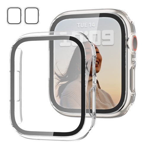 Protectores Para Apple Watch 7 41mm Vidrio T X2 Clear/clear 0