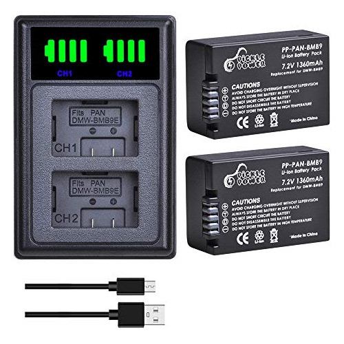 Baterias Y Cargador Dual Dmw-bmb9 Dmw-bmb9e Panasonic Lumix 0