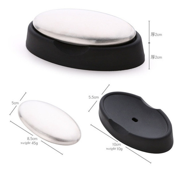 Jabon Acero Inoxidable Anti Olores C/ Base Jabonera Cocina 1