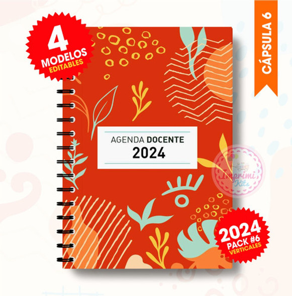 Agenda Docente 2024 Editables Para Imprimir + Muestras #6 1