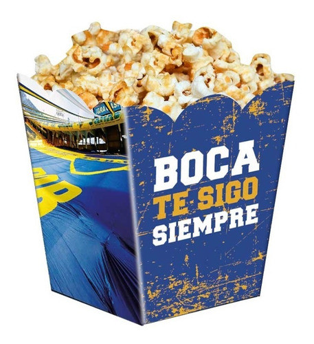 Cajita Pochoclera X 6 U Boca Juniors Cumpleaños Cotillón 0