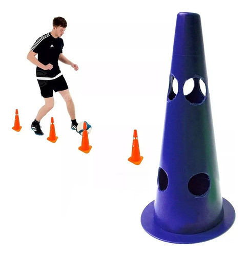 5 Conos 30cm C/agujeros Ranurado Rígido Entrenamienrto Fdn C 0