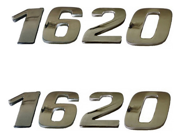 Par Emblema Caminhão Mb 1620 Adesivo Cromado Lateral (2pç) 1