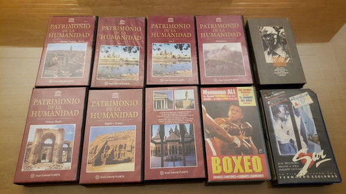 Lote 10 Cassetes Vhs Patrimonio Humanidad Sabato Boxeo Sur 0