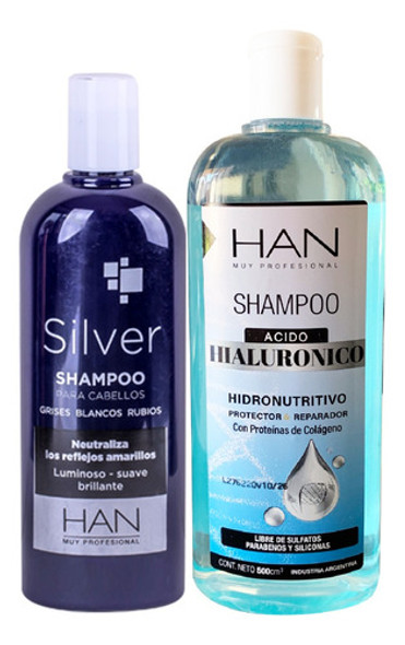Combo X2 Shampoo Silver -  Acido Hialuronico Han 0