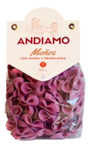 Fideos Moños Avena Remolacha Andiamo - 350 Grs 0