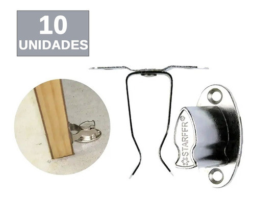 Pacote 10 Peças Fixador De Porta Trava Porta De Piso Starfer 0