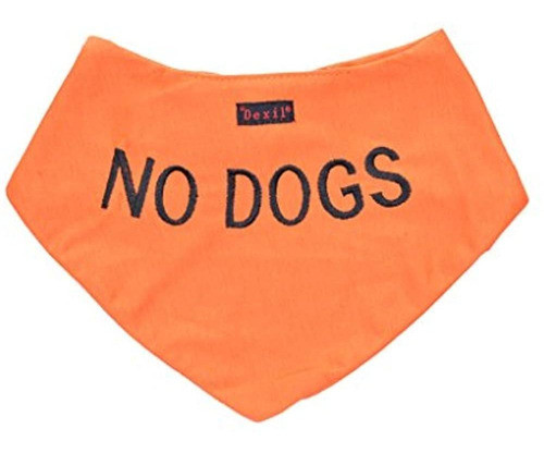 No Perros Naranja Perro Bandana Calidad Mensaje Bordado Pers 0
