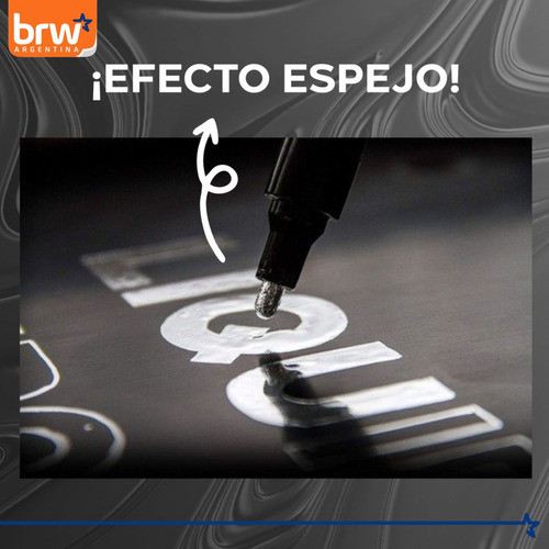 Marcador Brw Permanente Evoke Efecto Espejo Chrome Cromo 1