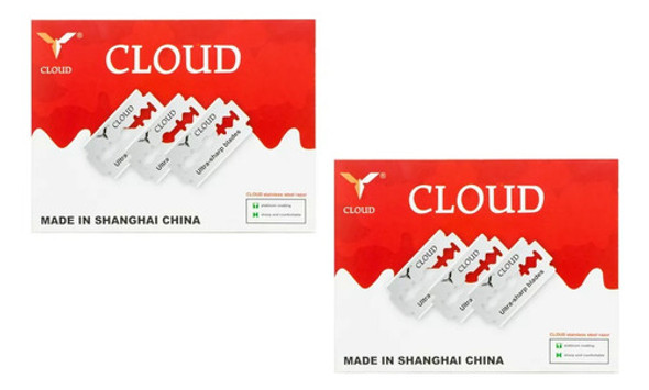 Cloud Hojas De Afeitar Caja 20 Filos Acero Barberia 0