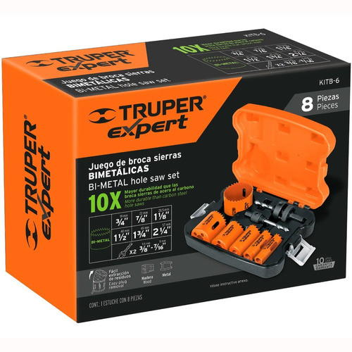 Juego De Sierras Copa P/ Madera Metal 8 Pz Truper Expert 1