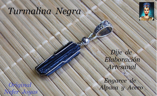 Turmalina Negra En Bruto Y Alpaca Dije Artesanal - 6,0 Cms 1