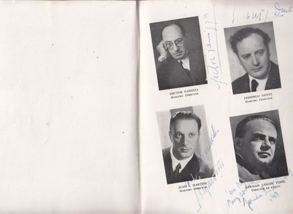 1948 Autografos Beniamino Gigli Otros Programa Sodre Uruguay 1 1948 Autografos Beniamino Gigli Otros Programa Sodre Uruguay 1
