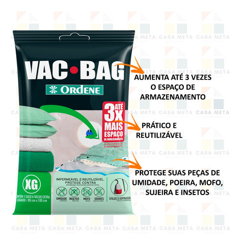 Saco A Vácuo Protetor E Organizador - Vac Bag 80x100 Ordene 1