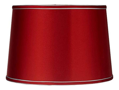 Pantalla Para Lámpara De Tambor Mediano En Rojo Satinado Syd 0