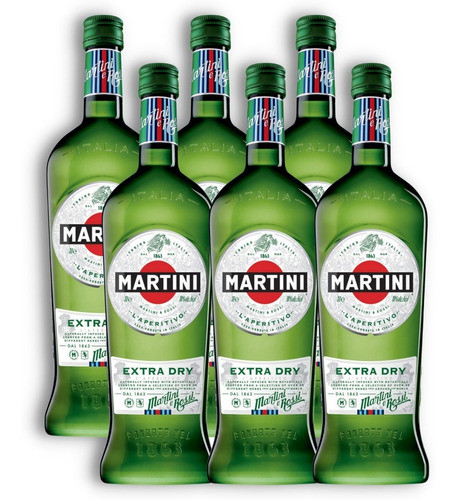 Martini Extra Dry Aperitivo Vermouth Kit X6u 1000ml 0