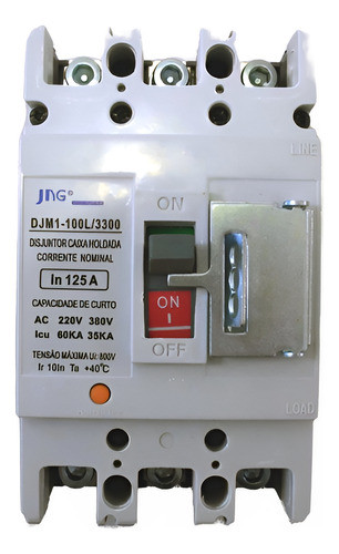 Disjuntor Em Caixa Moldada Jng Djm1-225l 160a 0