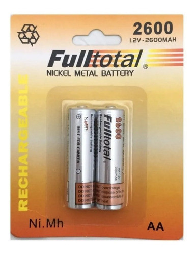 Pilas Aa Recargables 1.2v-2600mah Full Total 0