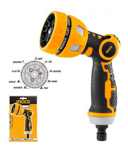 Pistola De Riego Metálica 9 Funciones Ingco Hwsg6091 1