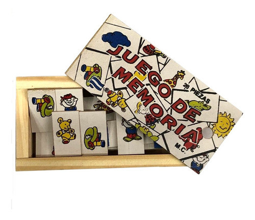 10 Juego Mesa Memoria 28 Pzas Caja Madera Juegos  Kaosimport 1
