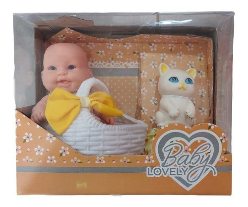 Baby Bebote Lovely Muñeca C/ Canasto Y Mascota De Regalo 0