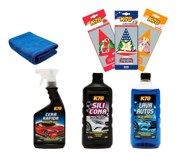 Kit Lavado Auto / Moto Premium Con 7 Productos K78 0