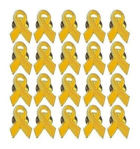 Lote De 20, Color Amarillo Conciencia Cinta Pins  Esmalte En 0